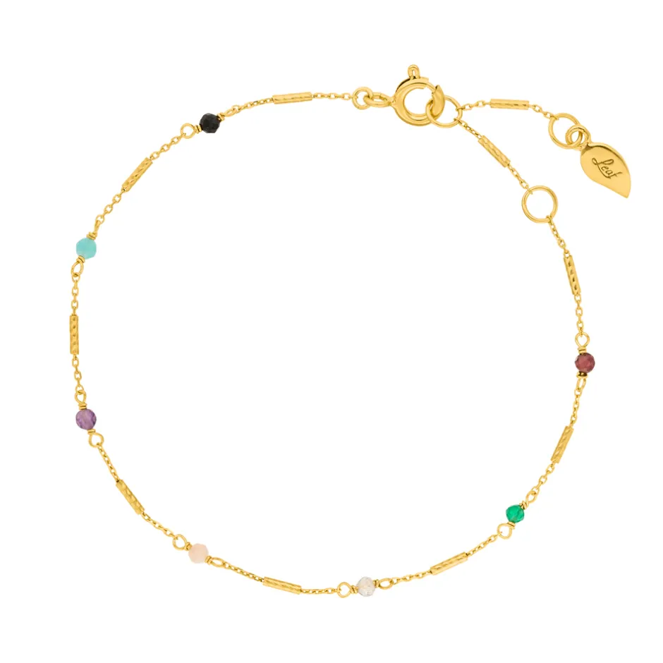 armkette_tiny_multi_gems__0-1.webp Armkette Tiny, Multi Gems, 18 K Gelbgold vergoldet-LEAF Clearance