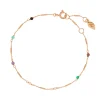 Armkette Tiny, Multi Gems, 18 K Rosegold vergoldet-LEAF New