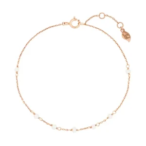 Armkette White Pearls, 14 Karat Rosegold-LEAF Best