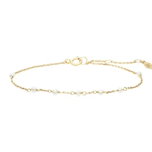 Armkette White Pearls, 14 Karat Gelbgold-LEAF Sale