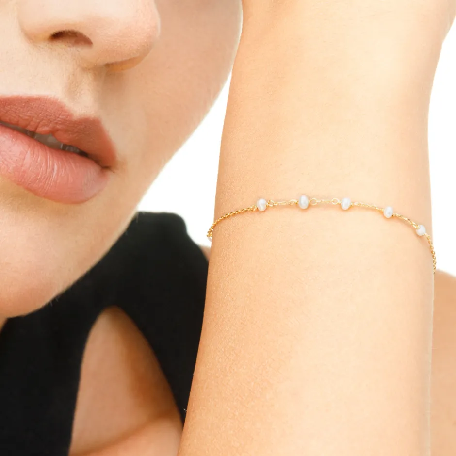 armkette_white_pearls__ka_2-1.webp Armkette White Pearls, 14 Karat Gelbgold-LEAF Sale