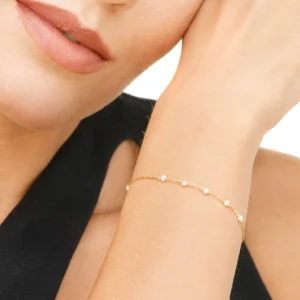 Armkette White Pearls, 14 Karat Weißgold-LEAF Best