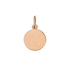 Buchstaben-Charm, 18 Karat Rosegold vergoldet-LEAF New