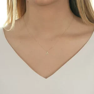 Buchstabenketten, 14 Karat mit Diamanten-LEAF Best