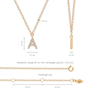 Buchstabenketten, 14 Karat mit Diamanten-LEAF Best