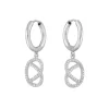 Creole Brezn mit Zirkonia, 925 Sterlingsilber-LEAF Hot