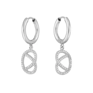 Creole Brezn mit Zirkonia, 925 Sterlingsilber-LEAF Hot