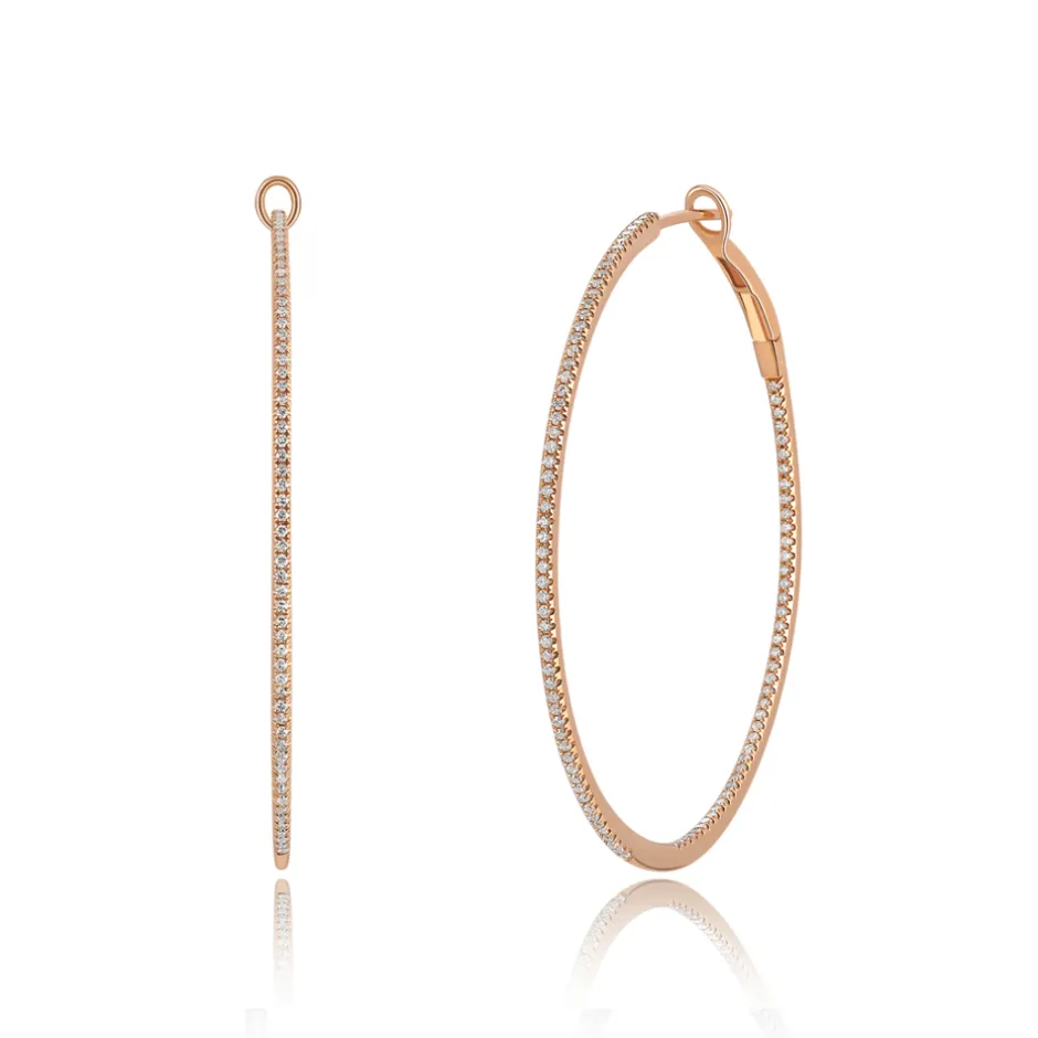 creole_circle_l_mit_diama_0-2.webp Creole Circle L mit Diamanten, 45mm, 18 Karat Rosegold-LEAF Sale