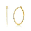 Creole Circle M mit Diamanten, 30mm, 18 Karat Gelbgold-LEAF Best
