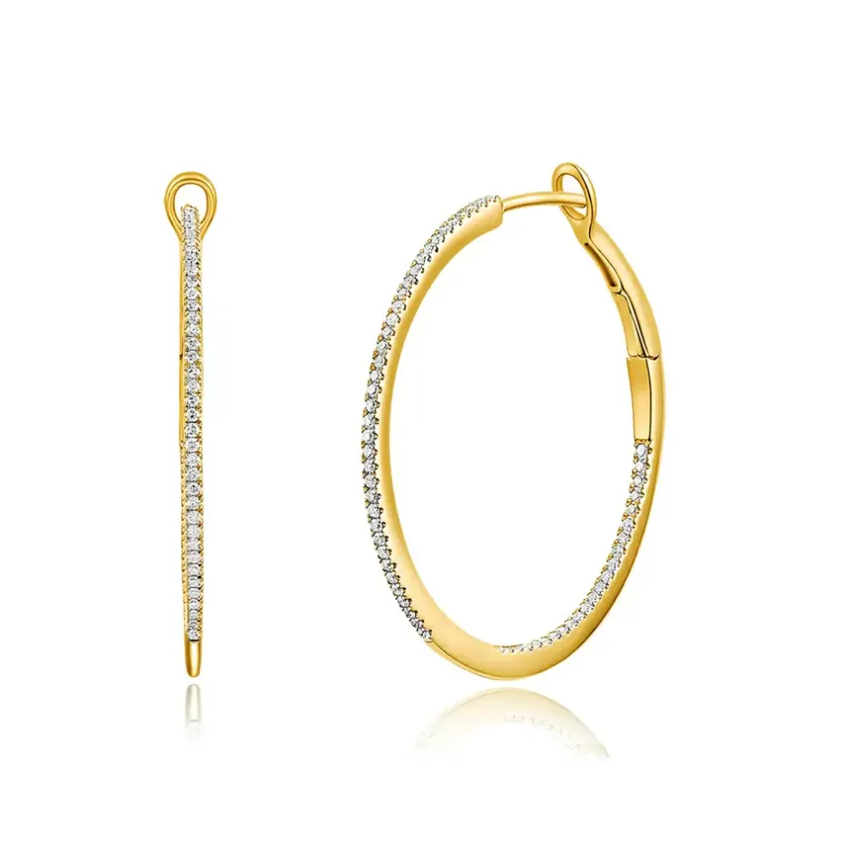 creole_circle_m_mit_diama_0.webp Creole Circle M mit Diamanten, 30mm, 18 Karat Gelbgold-LEAF Best