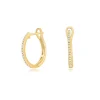 Creole Circle S mit Diamanten, 15mm, 18 Karat Gelbgold-LEAF Fashion