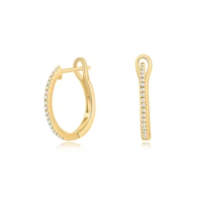 Creole Circle S mit Diamanten, 15mm, 18 Karat Gelbgold-LEAF Fashion