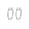 Creole Circle XS mit Diamanten, 12mm, 18 Karat Weißgold-LEAF New