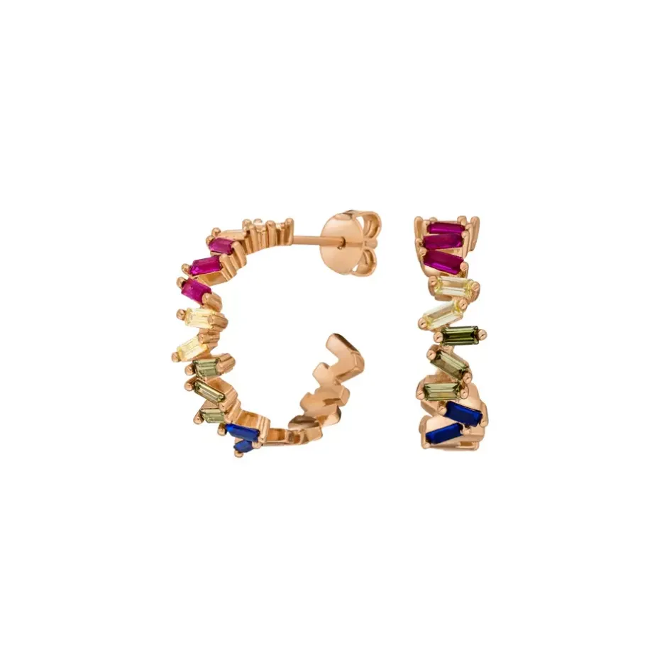creole_ice_cube_multi_col_0.webp Creole ICE CUBE, Multi Colour Zirkonia, 18 K Rosegold vergoldet-LEAF Sale