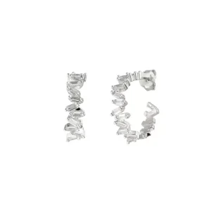 Creole ICE CUBE, Zirkonia, 925 Sterlingsilber, rhodiniert-LEAF New