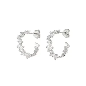 Creole ICE CUBE, Zirkonia, 925 Sterlingsilber, rhodiniert-LEAF New