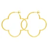 Creole Kleeblatt, 50mm, 18 K Gelbgold vergoldet-LEAF Fashion