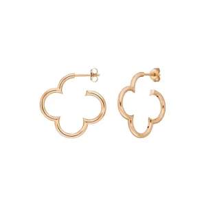 Creole Kleeblatt, 25mm, 18 K Rosegold vergoldet-LEAF Clearance