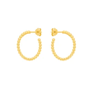 Creole Kugelring, 20mm, 18 K Gelbgold vergoldet-LEAF Fashion