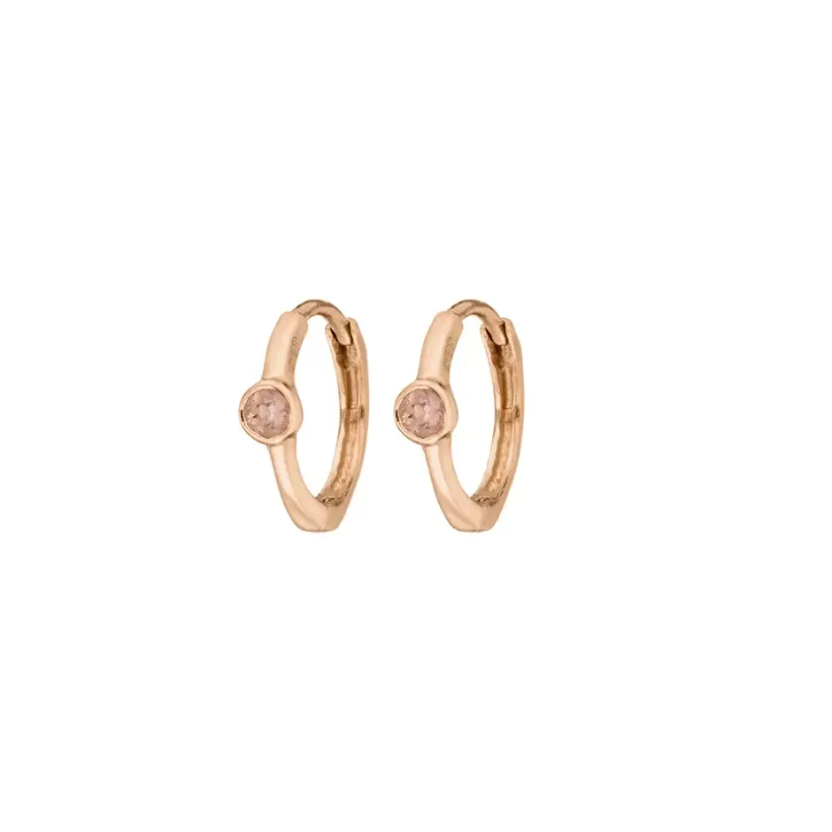 creole_one_gem_rosenquarz_1-1.webp Creole One Gem, Rosenquarz, 18 K Rosegold vergoldet-LEAF Clearance