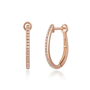 Creole Oval S mit Diamanten, 18 Karat Rosegold-LEAF Clearance