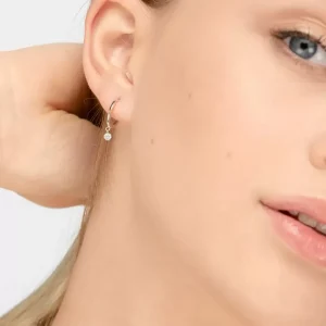 Creole PURE mit Diamanten, 18 Karat Weißgold-LEAF Online