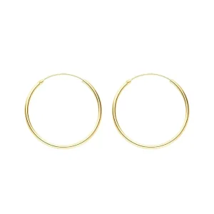 Creole Rund M, 30mm, 14 Karat Gelbgold-LEAF Clearance