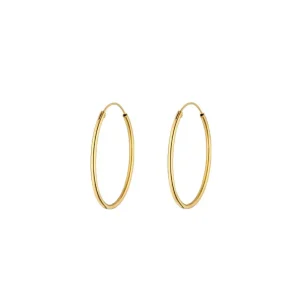 Creole Rund M, 30mm, 14 Karat Gelbgold-LEAF Clearance