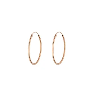 Creole Rund M, 30mm, 14 Karat Rosegold-LEAF Discount