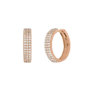 Creole Shiny mit Zirkonia, 18 K Rosegold vergoldet-LEAF Best