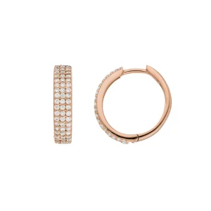 Creole Shiny mit Zirkonia, 18 K Rosegold vergoldet-LEAF Best