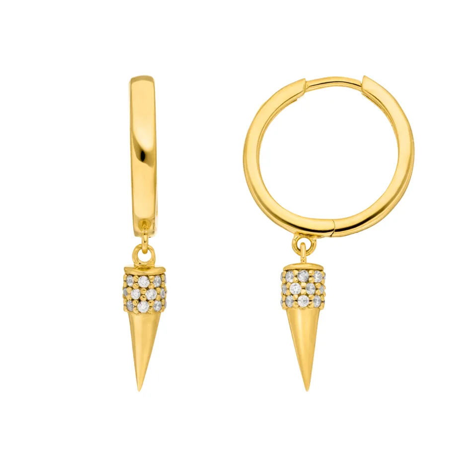creole_single_stud__k_gel_4.webp Creole Single Stud, 18 K Gelbgold vergoldet-LEAF Discount