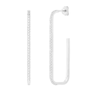 Creole Square mit Zirkonia, 925 Sterlingsilber-LEAF New