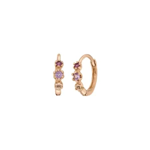 Creole Three Gems, Amethyst, 18 K Rosegold vergoldet-LEAF Hot
