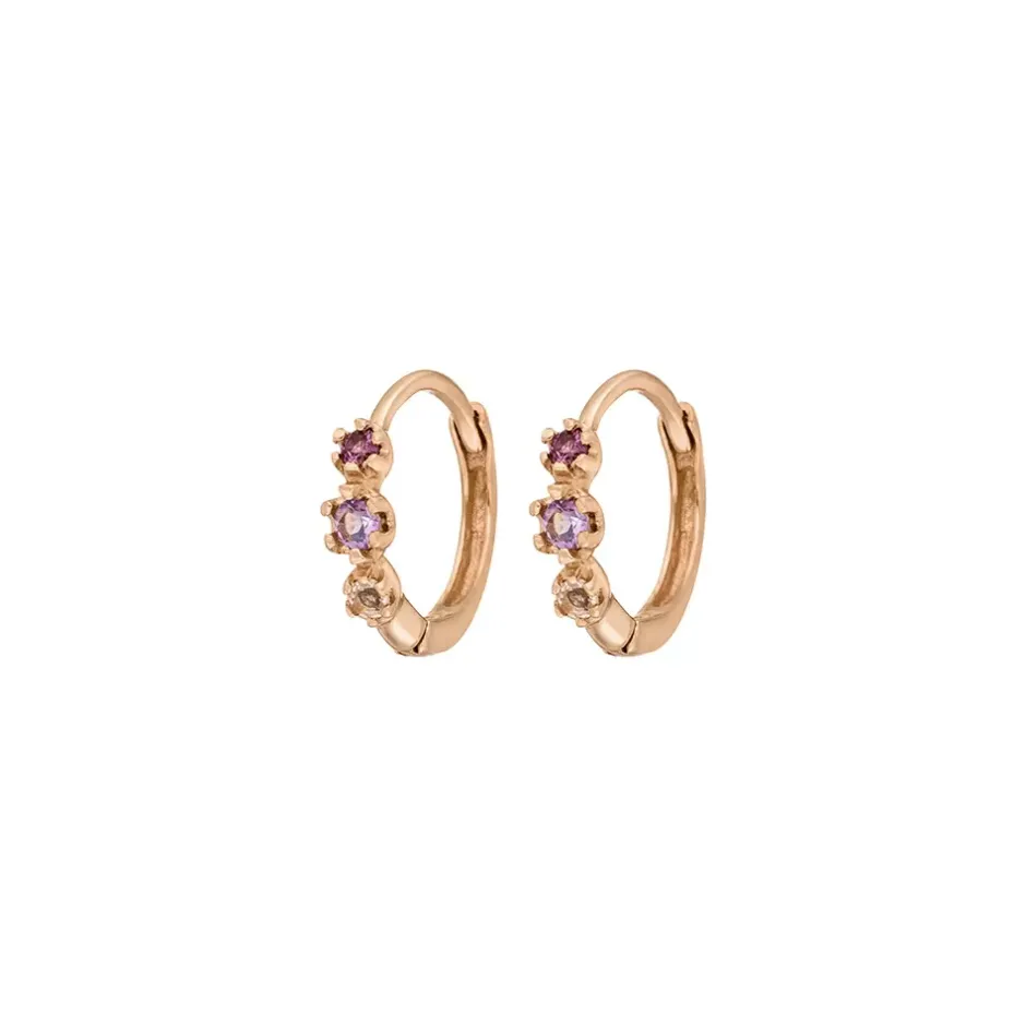 creole_three_gems_amethys_1-2.webp Creole Three Gems, Amethyst, 18 K Rosegold vergoldet-LEAF Hot