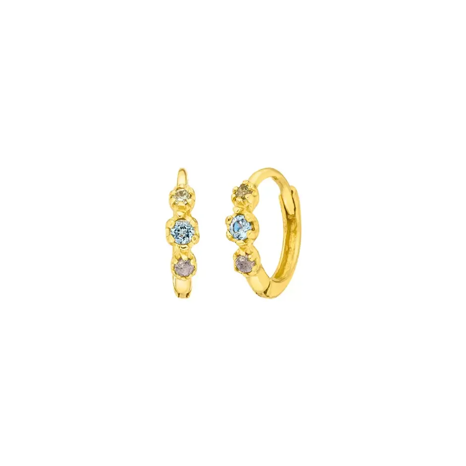 creole_three_gems_blauer__0-1.webp Creole Three Gems, Blauer Topas, 18 K Gelbgold vergoldet-LEAF Outlet