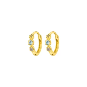 Creole Three Gems, Blauer Topas, 18 K Gelbgold vergoldet-LEAF Outlet