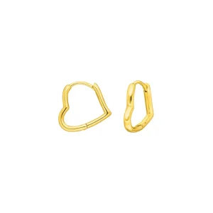 Creole TINY HEART, 18 K Gelbgold vergoldet-LEAF Hot
