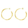 Creole Twist, 40mm, 18 K Gelbgold vergoldet-LEAF Best