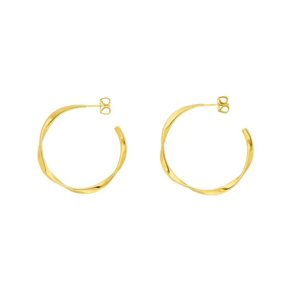 creole_twist_mm__k_gelbgo_0.webp Creole Twist, 20mm, 18 K Gelbgold vergoldet-LEAF Sale
