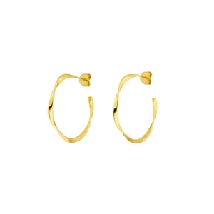 Creole Twist, 20mm, 18 K Gelbgold vergoldet-LEAF Sale