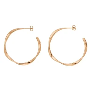 Creole Twist, 40mm, 18 K Rosegold vergoldet-LEAF Hot