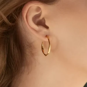 Creole Twist, 20mm, 18 K Rosegold vergoldet-LEAF Hot