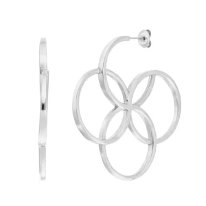 Creolen Clover Charm, groĂ, 925 Sterlingsilber-LEAF Outlet