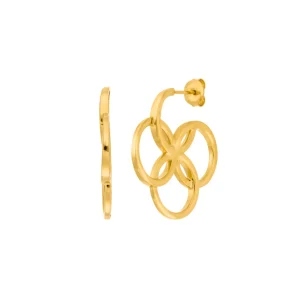 Creolen Clover Charm, klein, 18 K Gelbgold vergoldet-LEAF Clearance
