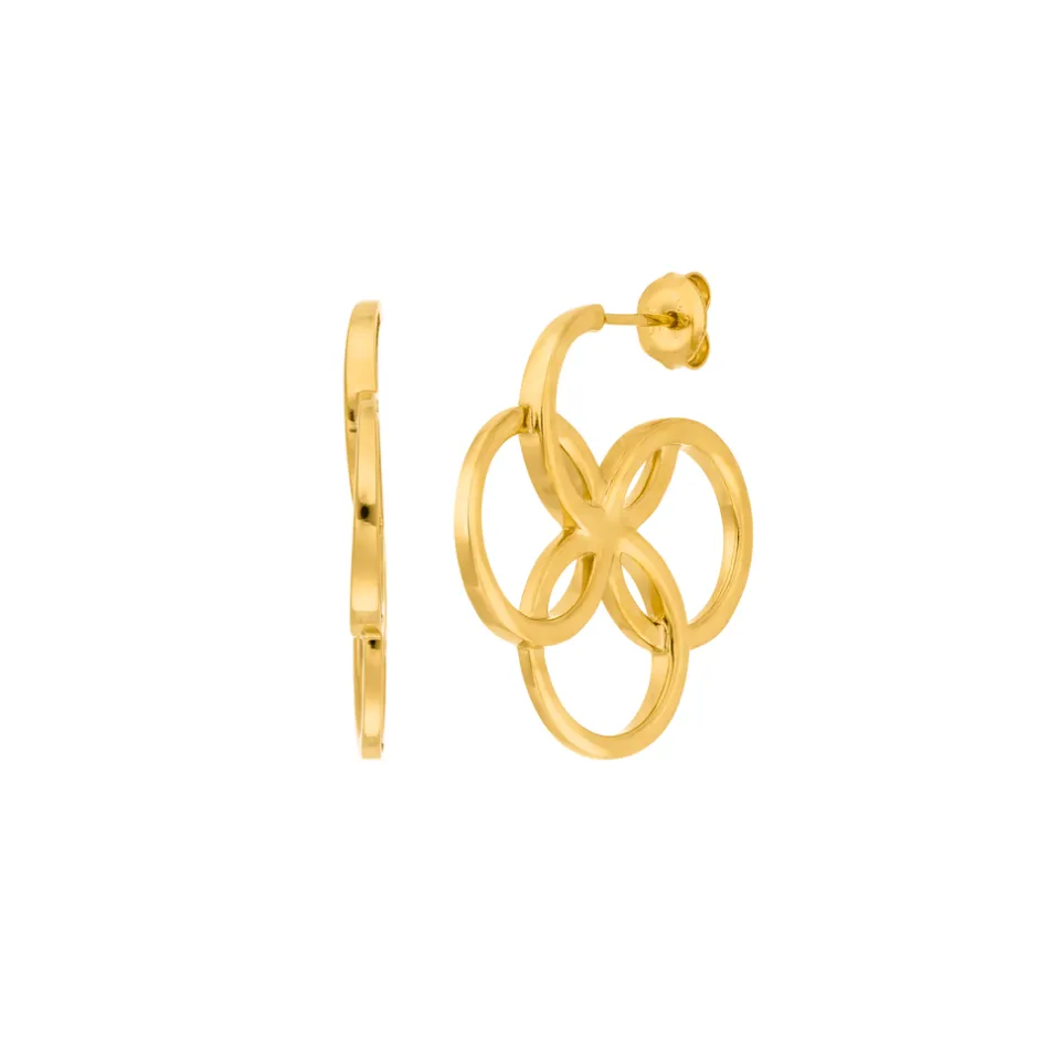 creolen_clover_charm_klei_0-1.webp Creolen Clover Charm, klein, 18 K Gelbgold vergoldet-LEAF Clearance