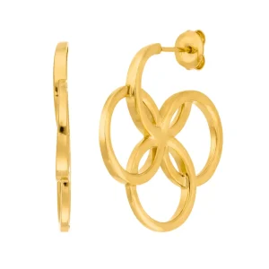 Creolen Clover Charm, klein, 18 K Gelbgold vergoldet-LEAF Clearance