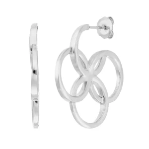 Creolen Clover Charm, klein, 925 Sterlingsilber-LEAF Clearance