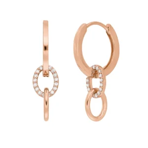 Creolen ETERNAL TOUCH, Diamanten, 14 Karat Rosegold-LEAF New