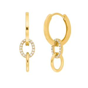 Creolen ETERNAL TOUCH, Diamanten, 14 Karat Gelbgold-LEAF Sale